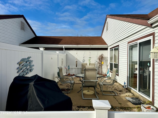 view of patio featuring area for grilling