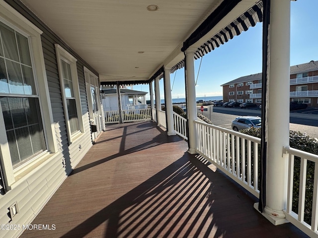 deck featuring a porch