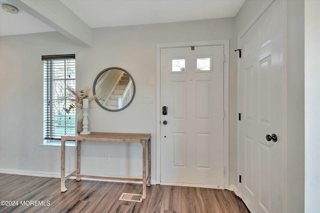 entrance foyer with hardwood / wood-style flooring