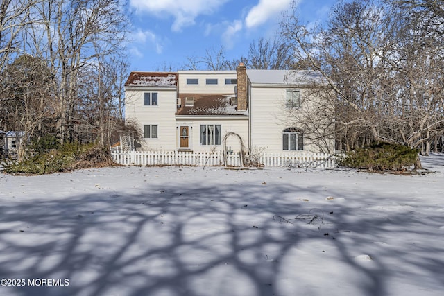 790 Farmingdale Rd, Jackson, NJ 08527 - snow covered house featuring a chimney and a gambrel roof
