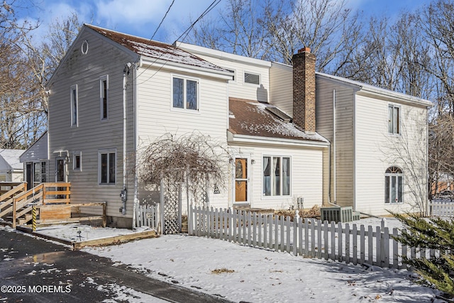 790 Farmingdale Rd, Jackson, NJ 08527 - snow covered back of property with a chimney