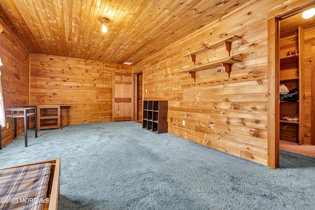 790 Farmingdale Rd, Jackson, NJ 08527 - carpeted spare room featuring wood walls and wood ceiling