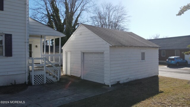 view of garage