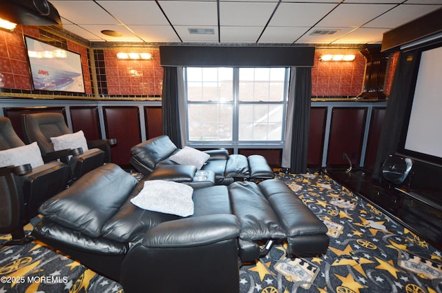 view of carpeted home theater room