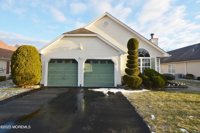 view of front of house with a garage