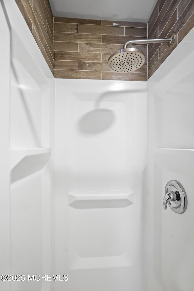 interior details with a shower