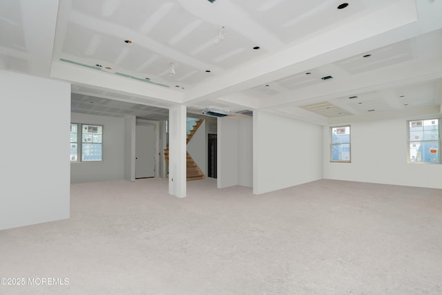 302 4th Ave, Belmar, NJ 07719 - spare room featuring stairs, plenty of natural light, and light colored carpet