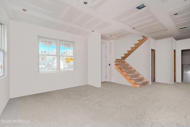 302 4th Ave, Belmar, NJ 07719 - unfurnished living room featuring stairs and carpet floors
