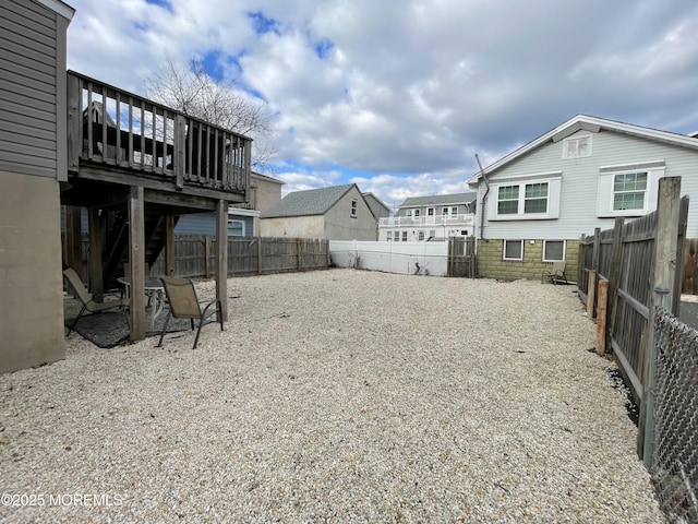 view of yard with a deck