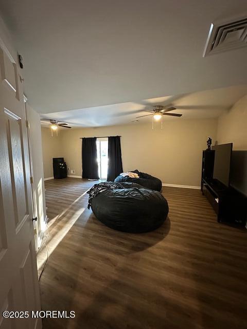 122 Orchid Ct Unit 1202, Toms River, NJ 08753 - living area featuring baseboards, ceiling fan, and wood finished floors