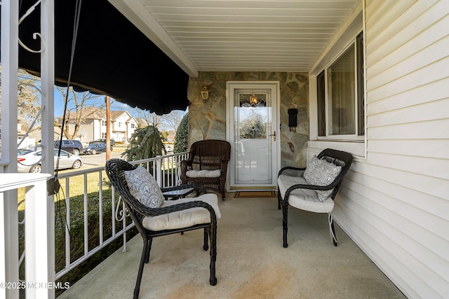 view of patio with a porch