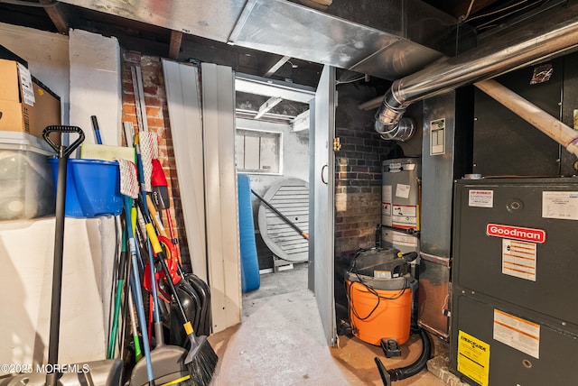 utility room with heating unit