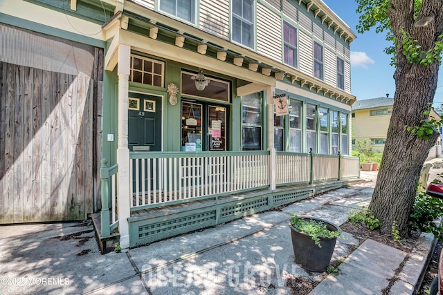 exterior space with a porch