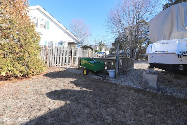 view of yard with fence