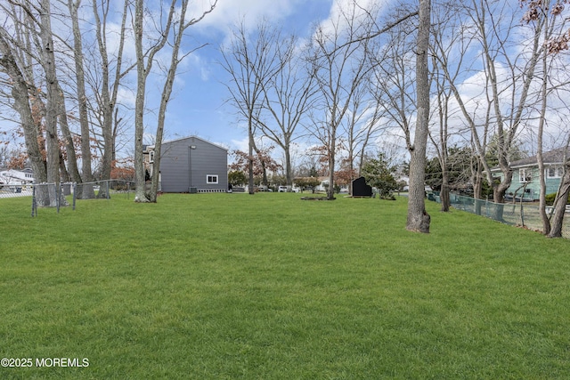 view of yard with fence