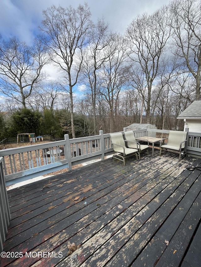 view of wooden deck