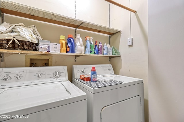 laundry room featuring washer and dryer