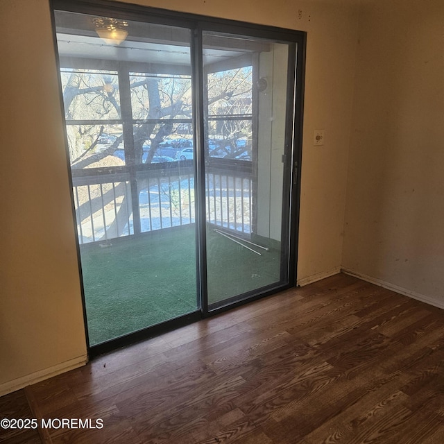 doorway featuring wood-type flooring and a wealth of natural light