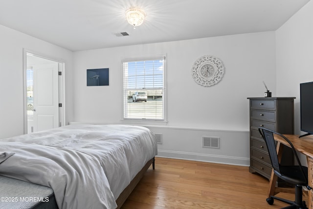 bedroom featuring light wood-type flooring