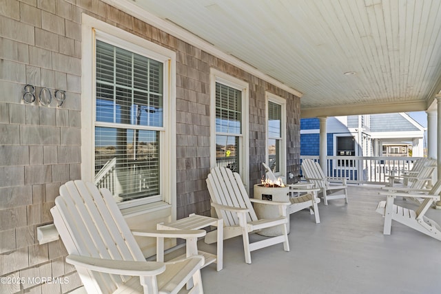 view of patio featuring covered porch