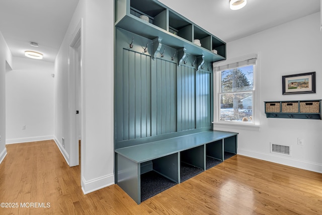 mudroom featuring hardwood / wood-style flooring