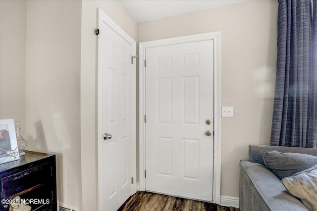 entryway featuring dark hardwood / wood-style floors