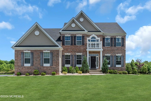 view of front of house with a front lawn