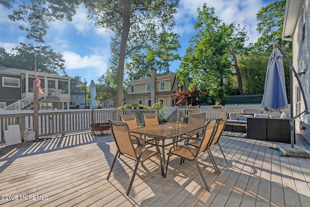 deck featuring an outdoor hangout area