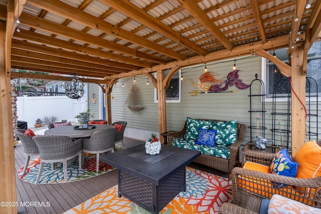 deck with outdoor lounge area