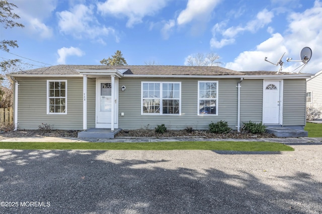 view of single story home