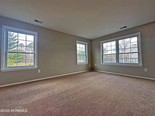 carpeted empty room featuring a healthy amount of sunlight