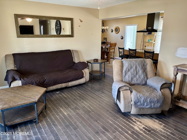 living room with wood finished floors