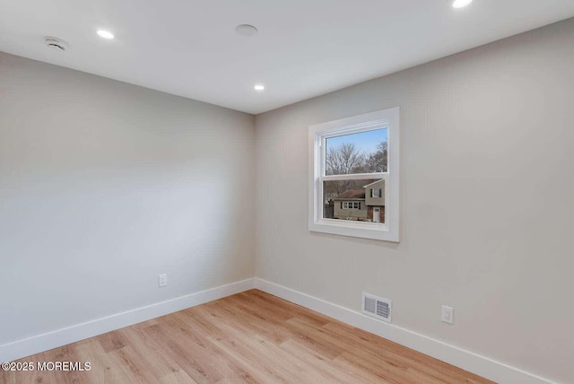 empty room featuring light wood-type flooring