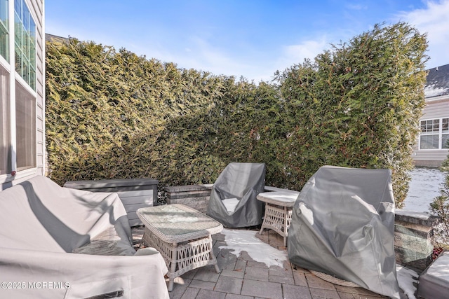 view of patio featuring area for grilling