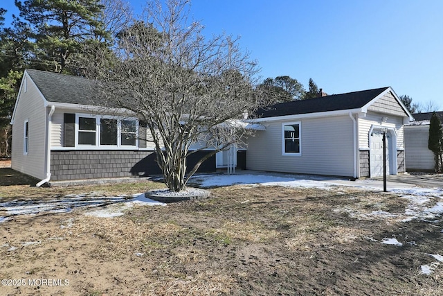 exterior space featuring a garage