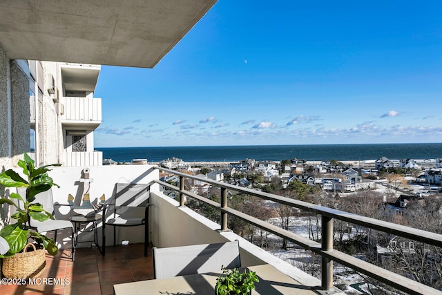 balcony with a water view