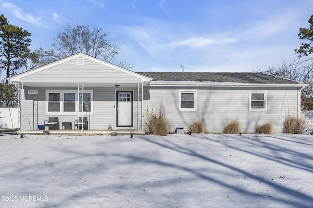 ranch-style home featuring covered porch