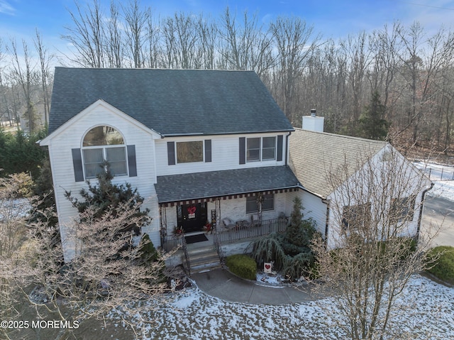 view of front property with covered porch