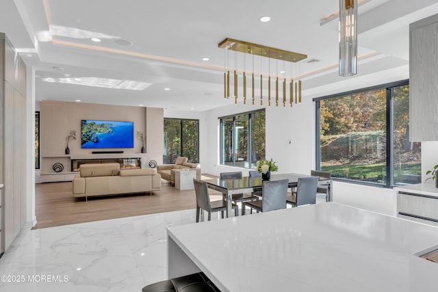 dining room featuring a chandelier