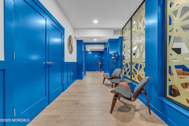 hall featuring light hardwood / wood-style flooring