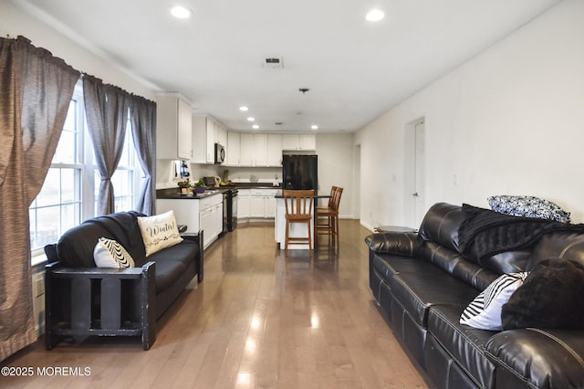 living room featuring hardwood / wood-style flooring