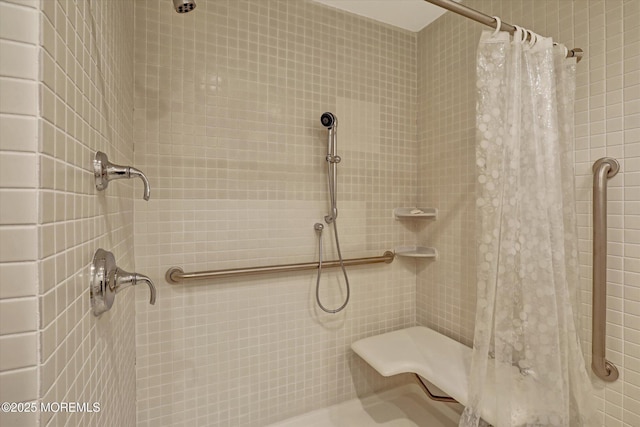 bathroom featuring walk in shower