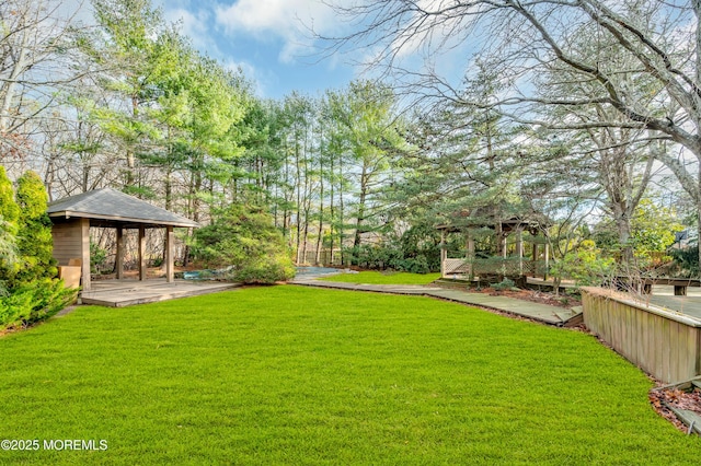 view of yard featuring a gazebo