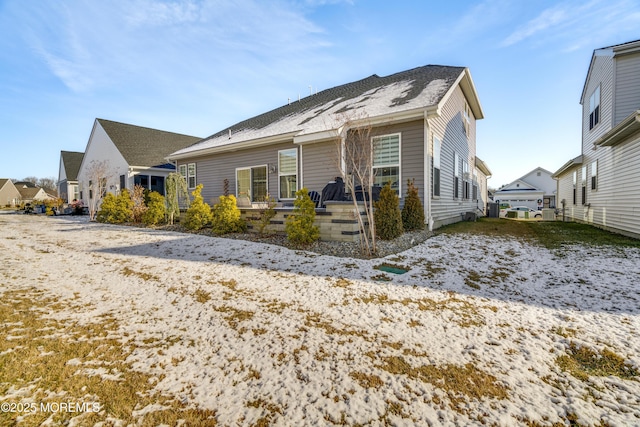 exterior space with a garage