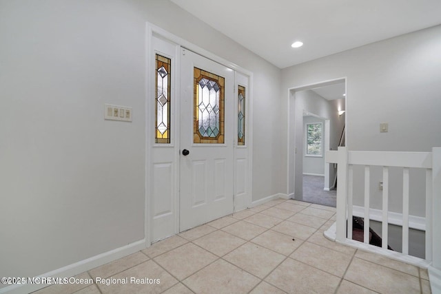 view of tiled entrance foyer