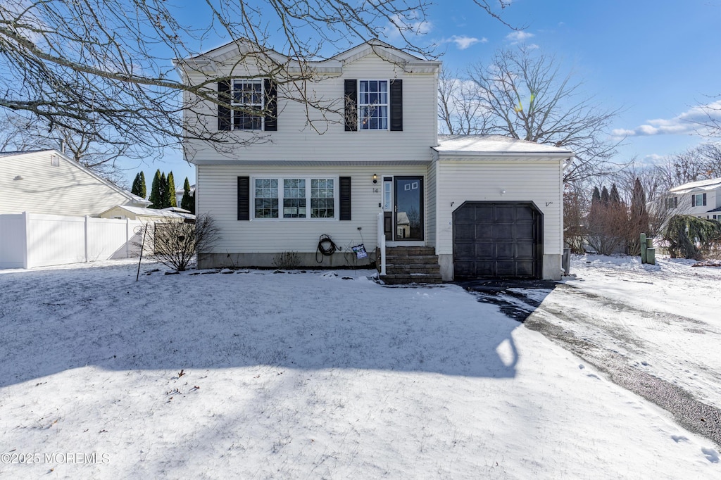 view of front of house with a garage