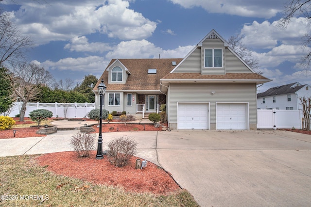 view of front of house with a garage