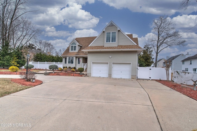 view of front of house with a garage