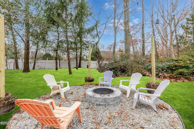 view of patio / terrace with an outdoor fire pit