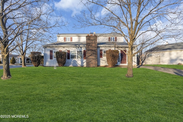 view of front of house with a front lawn